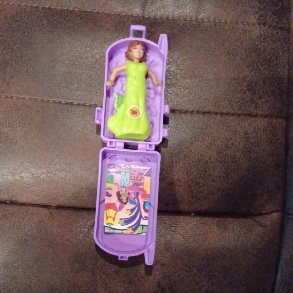 4/$30 Polly Pocket Doll & Mermaid Dress In A Purple Cell Phone Shaped Case